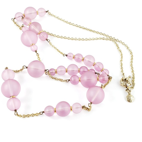 J. Crew Sweater Necklace Pale Pink Beads - Picture 6 of 7